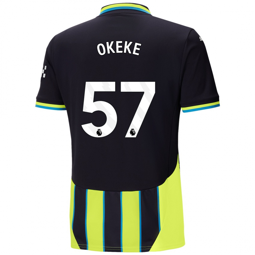 Kinder Michael Okeke #57 Blaugelb Auswärtstrikot Trikot 2024/25 T-Shirt