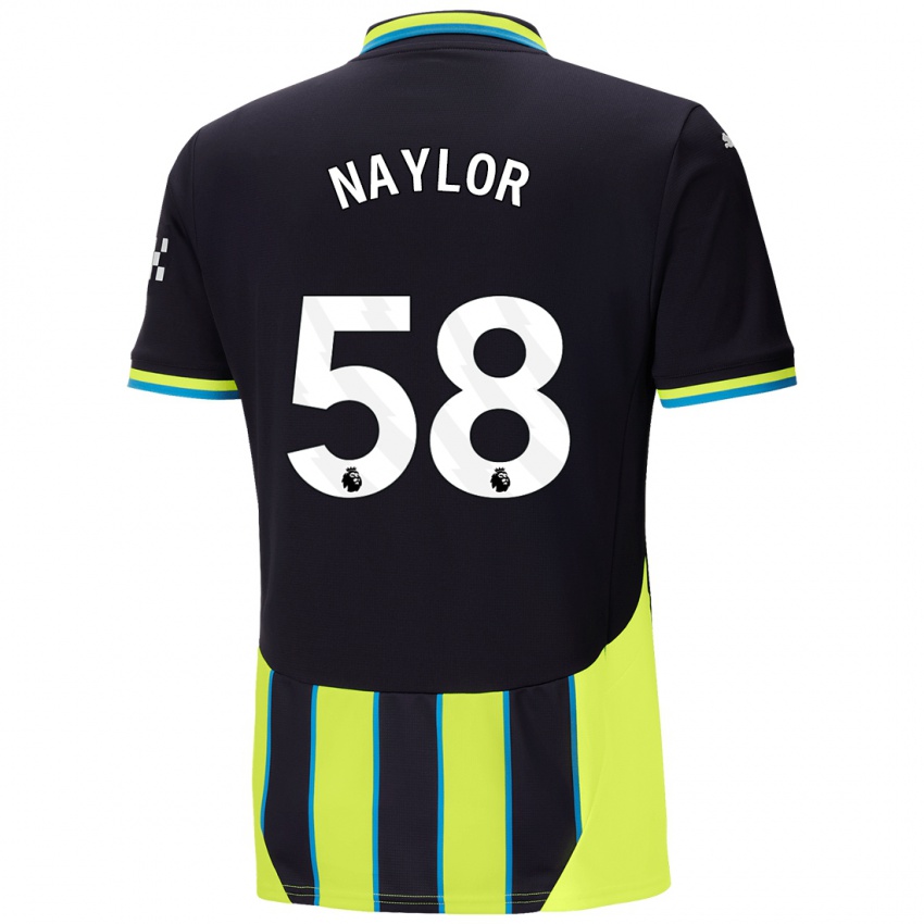 Kinder Seb Naylor #58 Blaugelb Auswärtstrikot Trikot 2024/25 T-Shirt