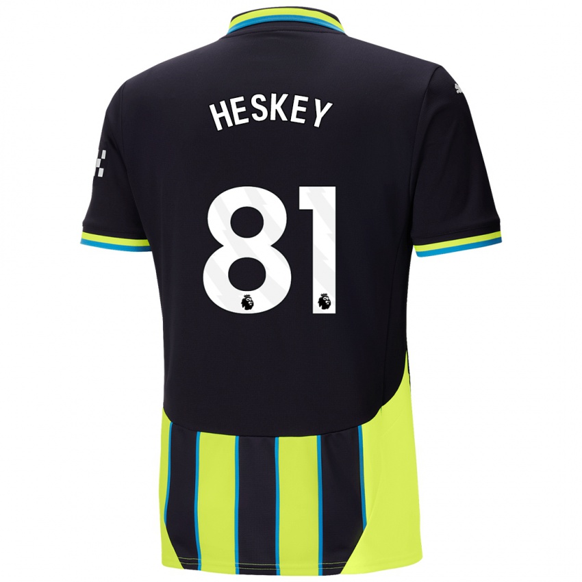 Kinder Jaden Heskey #81 Blaugelb Auswärtstrikot Trikot 2024/25 T-Shirt