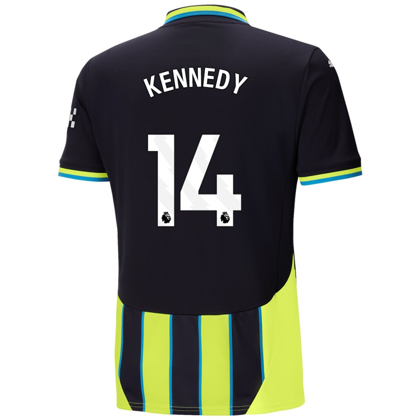 Kinder Alanna Kennedy #14 Blaugelb Auswärtstrikot Trikot 2024/25 T-Shirt