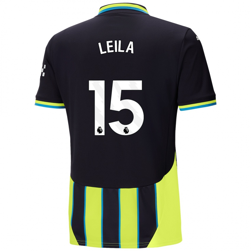 Kinder Leila Ouahabi #15 Blaugelb Auswärtstrikot Trikot 2024/25 T-Shirt