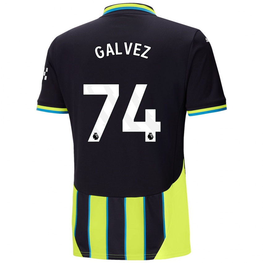 Kinder Tomas Galvez #74 Blaugelb Auswärtstrikot Trikot 2024/25 T-Shirt