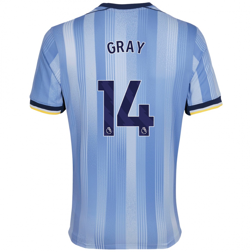 Kinder Archie Gray #14 Hellblau Auswärtstrikot Trikot 2024/25 T-Shirt