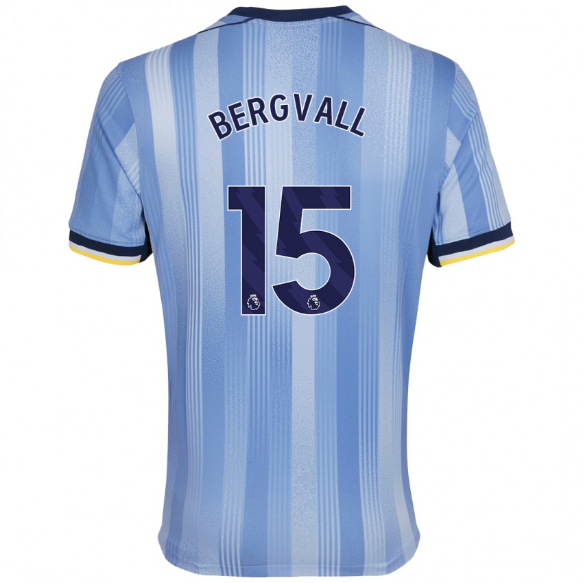 Kinder Lucas Bergvall #15 Hellblau Auswärtstrikot Trikot 2024/25 T-Shirt