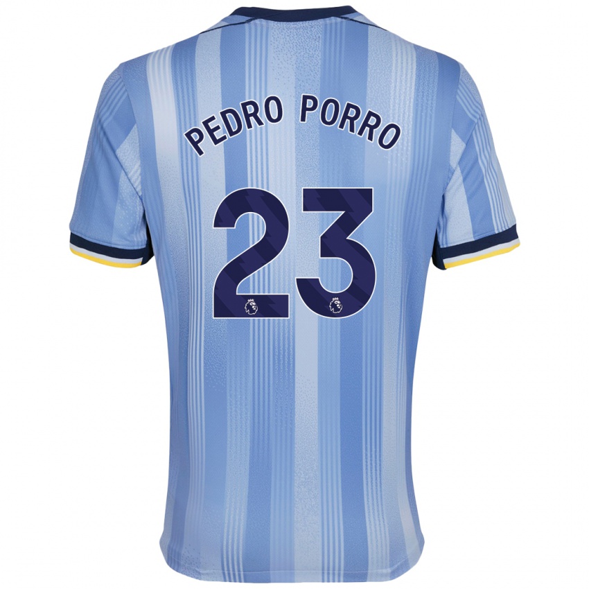 Kinder Pedro Porro #23 Hellblau Auswärtstrikot Trikot 2024/25 T-Shirt