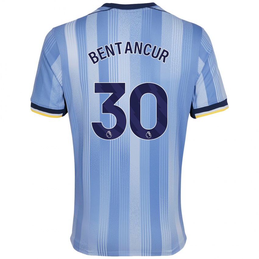 Kinder Rodrigo Bentancur #30 Hellblau Auswärtstrikot Trikot 2024/25 T-Shirt