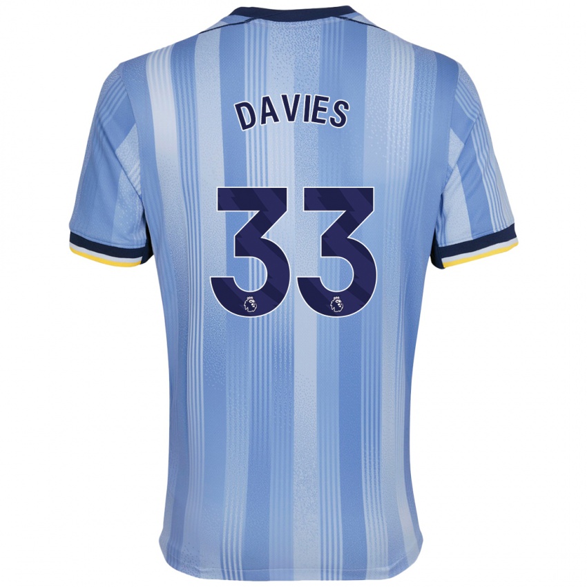 Kinder Ben Davies #33 Hellblau Auswärtstrikot Trikot 2024/25 T-Shirt