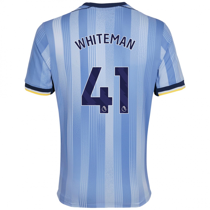 Kinder Alfie Whiteman #41 Hellblau Auswärtstrikot Trikot 2024/25 T-Shirt