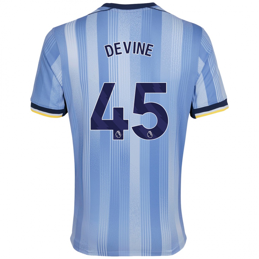 Kinder Alfie Devine #45 Hellblau Auswärtstrikot Trikot 2024/25 T-Shirt