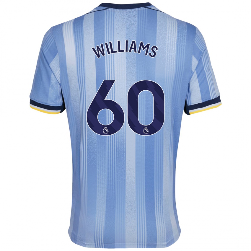 Kinder Jaden Williams #60 Hellblau Auswärtstrikot Trikot 2024/25 T-Shirt