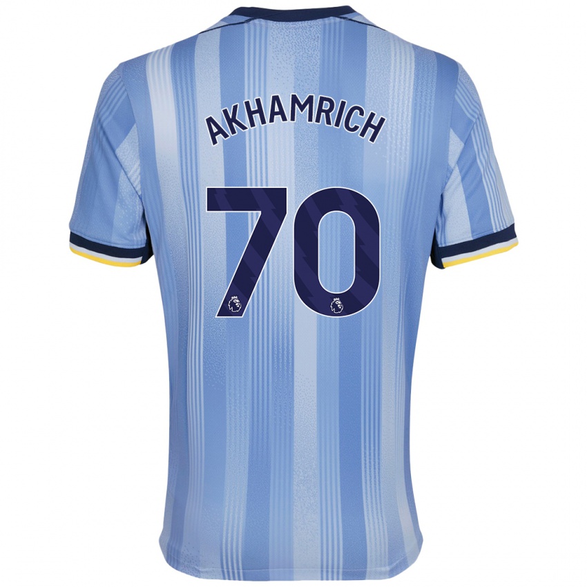 Kinder Yusuf Akhamrich #70 Hellblau Auswärtstrikot Trikot 2024/25 T-Shirt