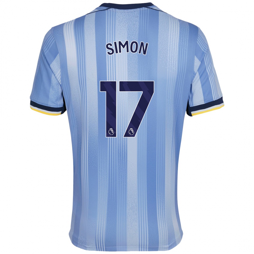 Kinder Kyah Simon #17 Hellblau Auswärtstrikot Trikot 2024/25 T-Shirt