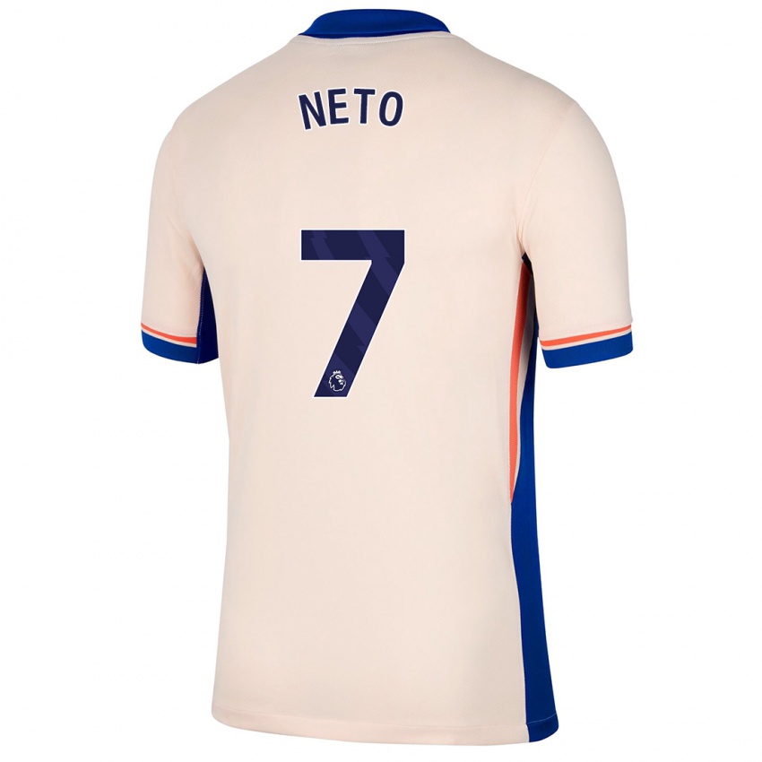 Kinder Pedro Neto #7 Hellbeige Auswärtstrikot Trikot 2024/25 T-Shirt