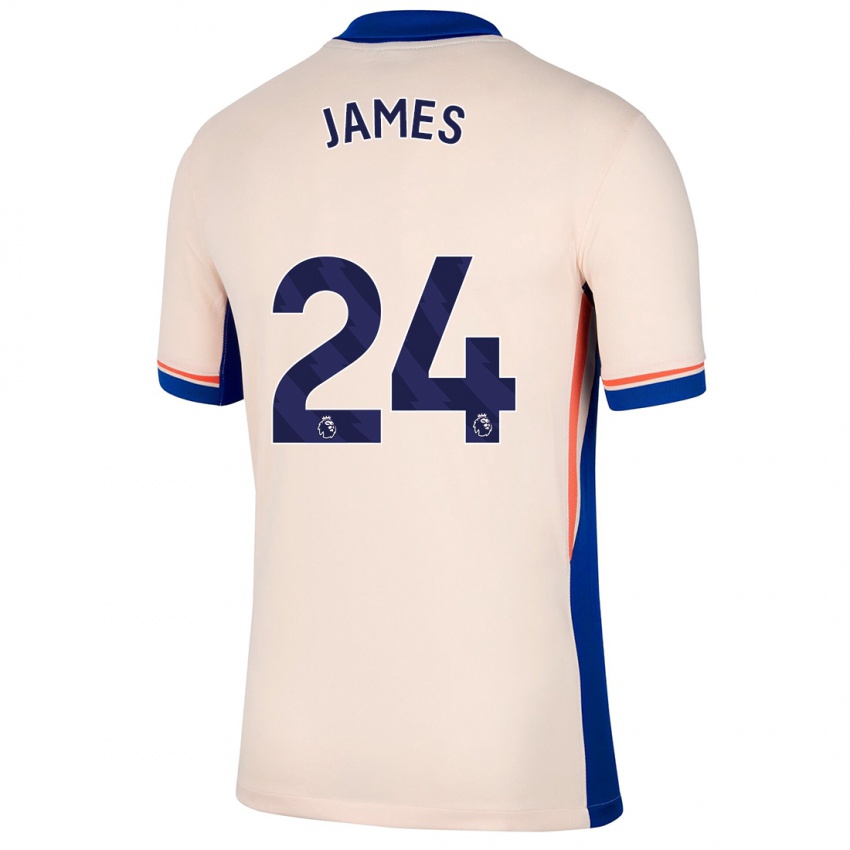 Kinder Reece James #24 Hellbeige Auswärtstrikot Trikot 2024/25 T-Shirt