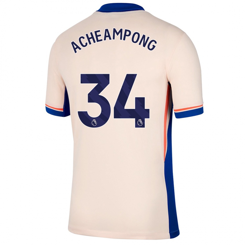 Kinder Josh Acheampong #34 Hellbeige Auswärtstrikot Trikot 2024/25 T-Shirt