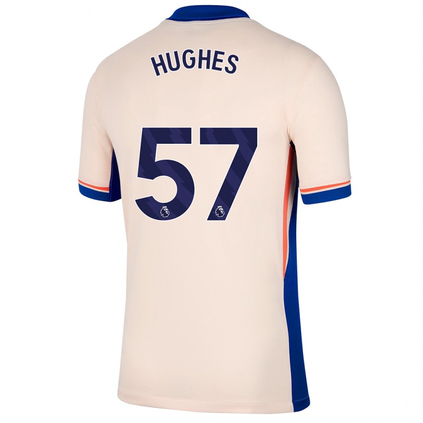 Kinder Brodi Hughes #57 Hellbeige Auswärtstrikot Trikot 2024/25 T-Shirt