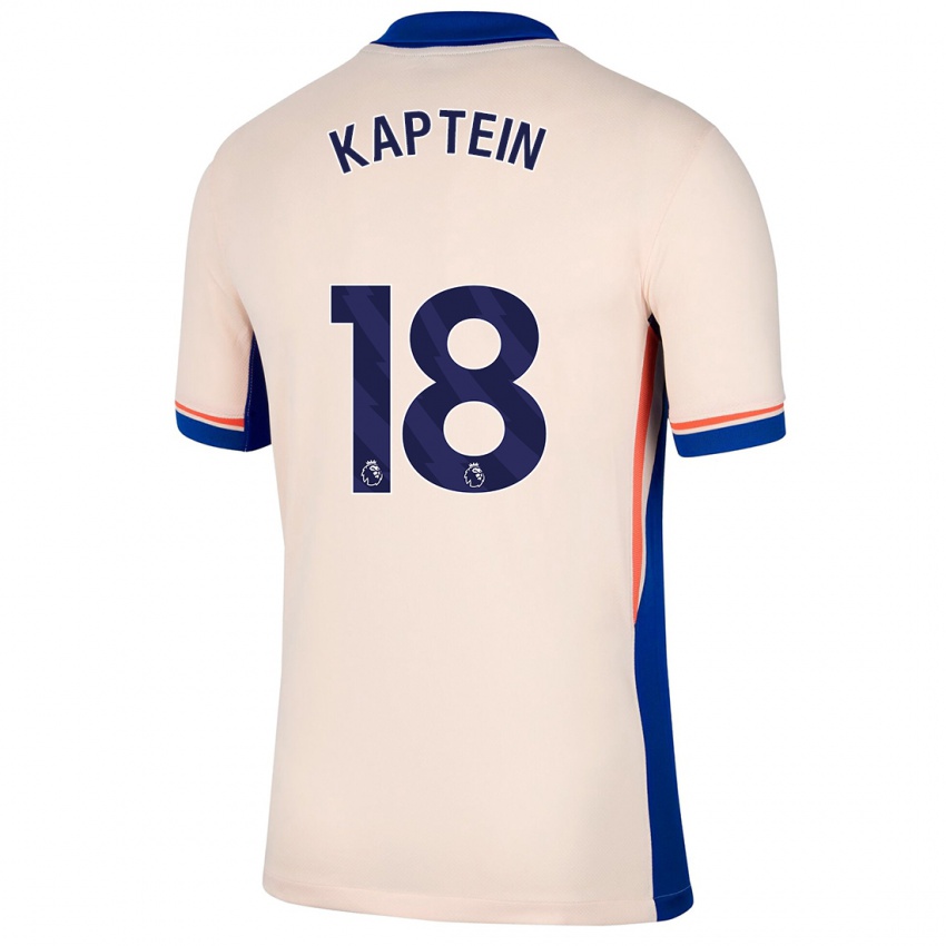 Kinder Wieke Kaptein #18 Hellbeige Auswärtstrikot Trikot 2024/25 T-Shirt