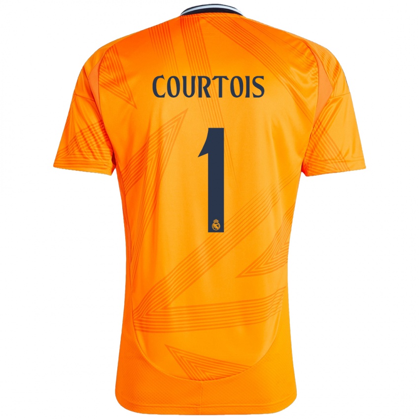 Kinder Thibaut Courtois #1 Orange Auswärtstrikot Trikot 2024/25 T-Shirt