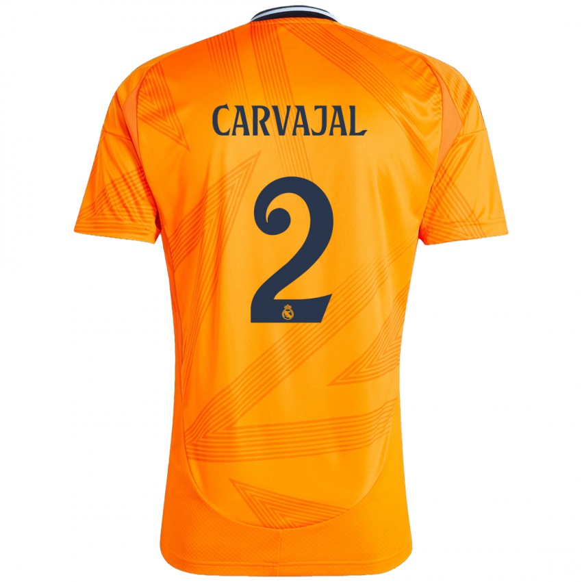 Kinder Daniel Carvajal #2 Orange Auswärtstrikot Trikot 2024/25 T-Shirt