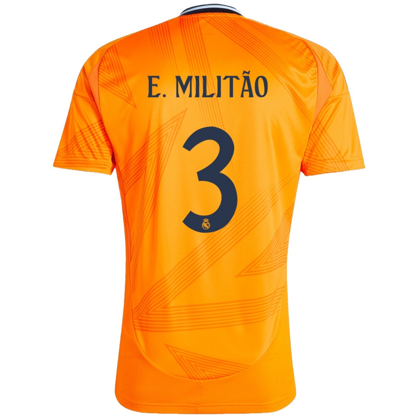 Kinder Eder Militao #3 Orange Auswärtstrikot Trikot 2024/25 T-Shirt