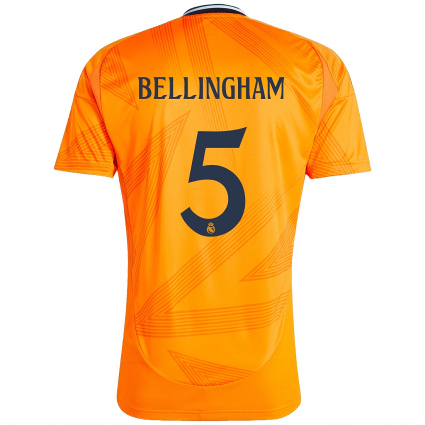 Kinder Jude Bellingham #5 Orange Auswärtstrikot Trikot 2024/25 T-Shirt