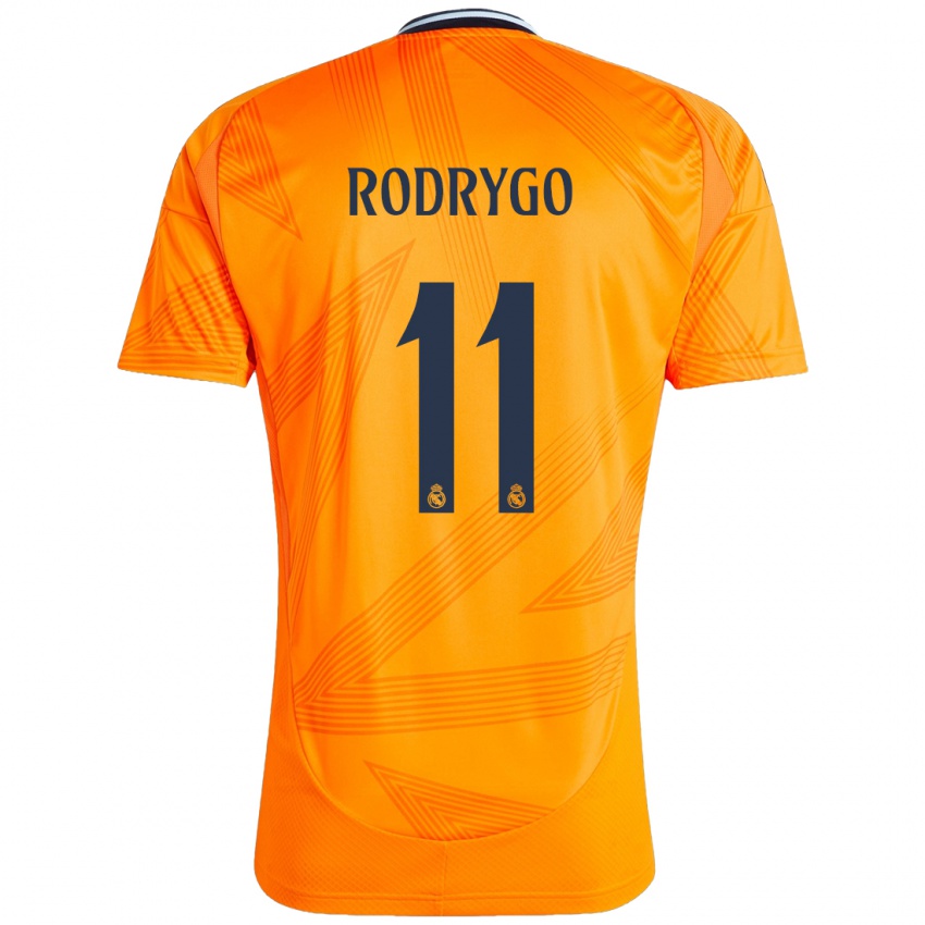 Kinder Rodrygo #11 Orange Auswärtstrikot Trikot 2024/25 T-Shirt