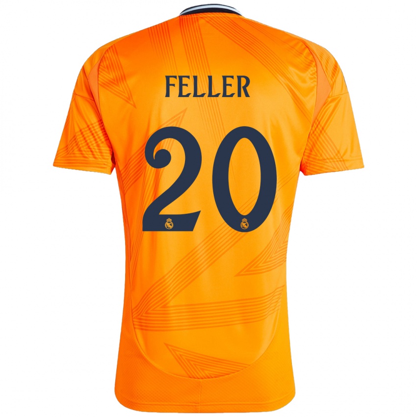 Kinder Naomie Feller #20 Orange Auswärtstrikot Trikot 2024/25 T-Shirt