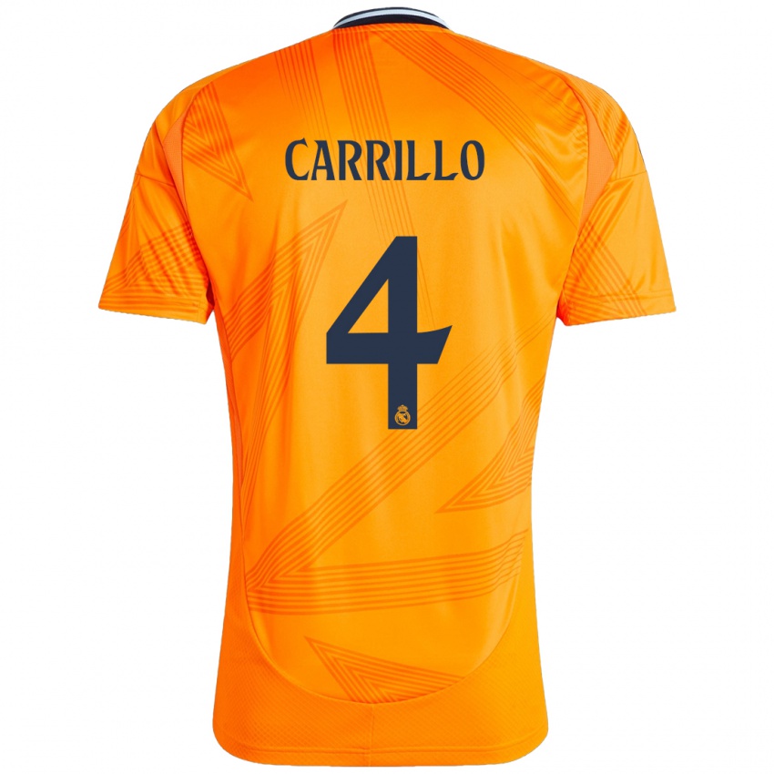 Kinder Alvaro Carrillo #4 Orange Auswärtstrikot Trikot 2024/25 T-Shirt