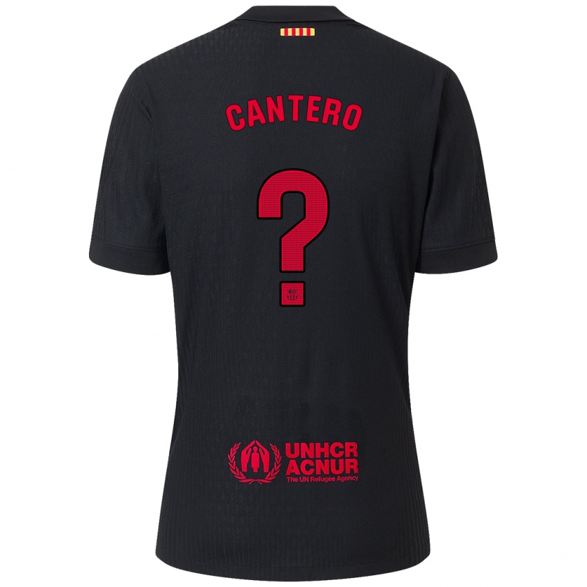 Kinder Rubén Cantero #0 Schwarz Rot Auswärtstrikot Trikot 2024/25 T-Shirt