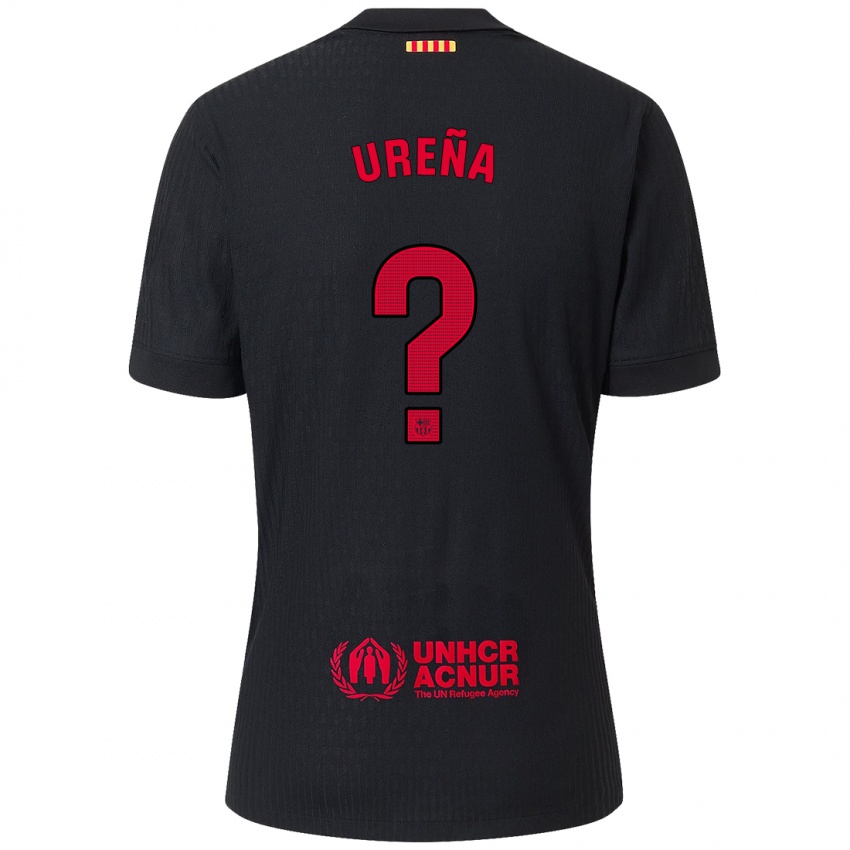 Kinder Óscar Ureña #0 Schwarz Rot Auswärtstrikot Trikot 2024/25 T-Shirt