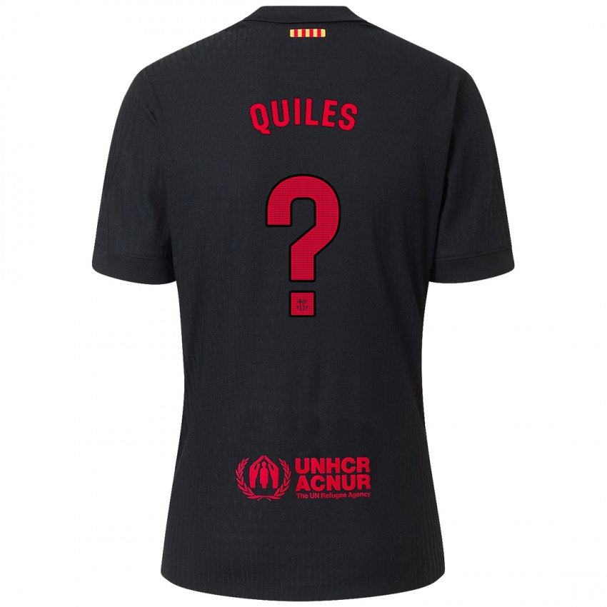 Kinder Jan Quiles #0 Schwarz Rot Auswärtstrikot Trikot 2024/25 T-Shirt