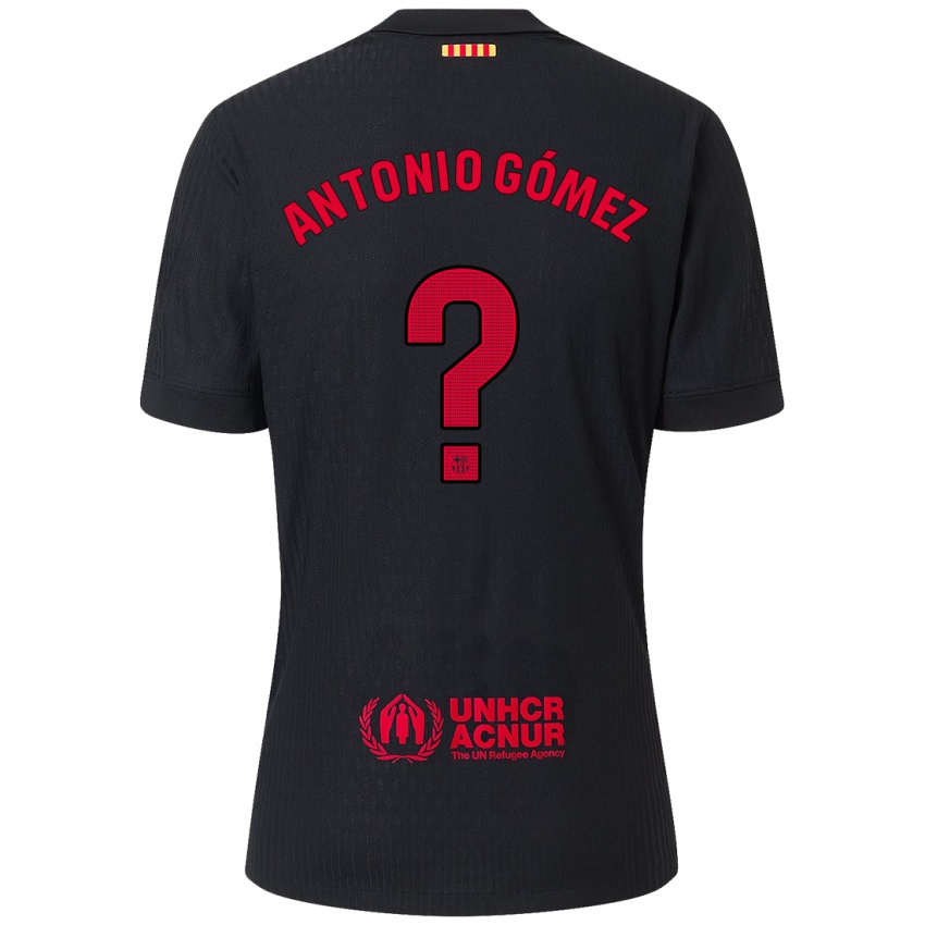 Kinder Antonio Gómez #0 Schwarz Rot Auswärtstrikot Trikot 2024/25 T-Shirt