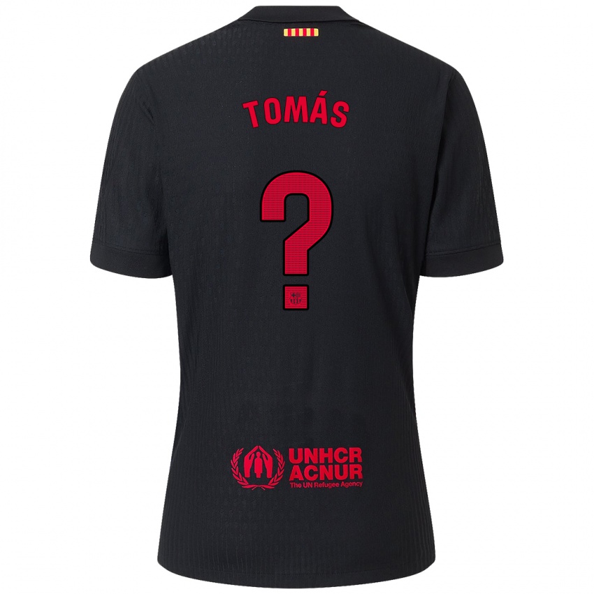 Kinder Roberto Tomás #0 Schwarz Rot Auswärtstrikot Trikot 2024/25 T-Shirt