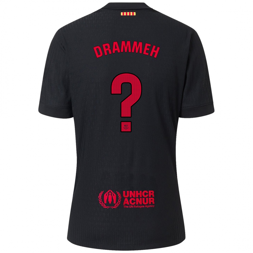 Kinder Alieu Drammeh #0 Schwarz Rot Auswärtstrikot Trikot 2024/25 T-Shirt