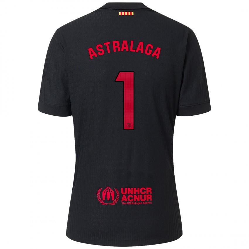 Kinder Ander Astralaga #1 Schwarz Rot Auswärtstrikot Trikot 2024/25 T-Shirt