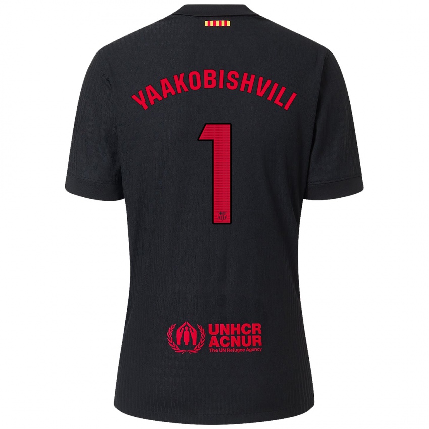 Kinder Áron Yaakobishvili #1 Schwarz Rot Auswärtstrikot Trikot 2024/25 T-Shirt