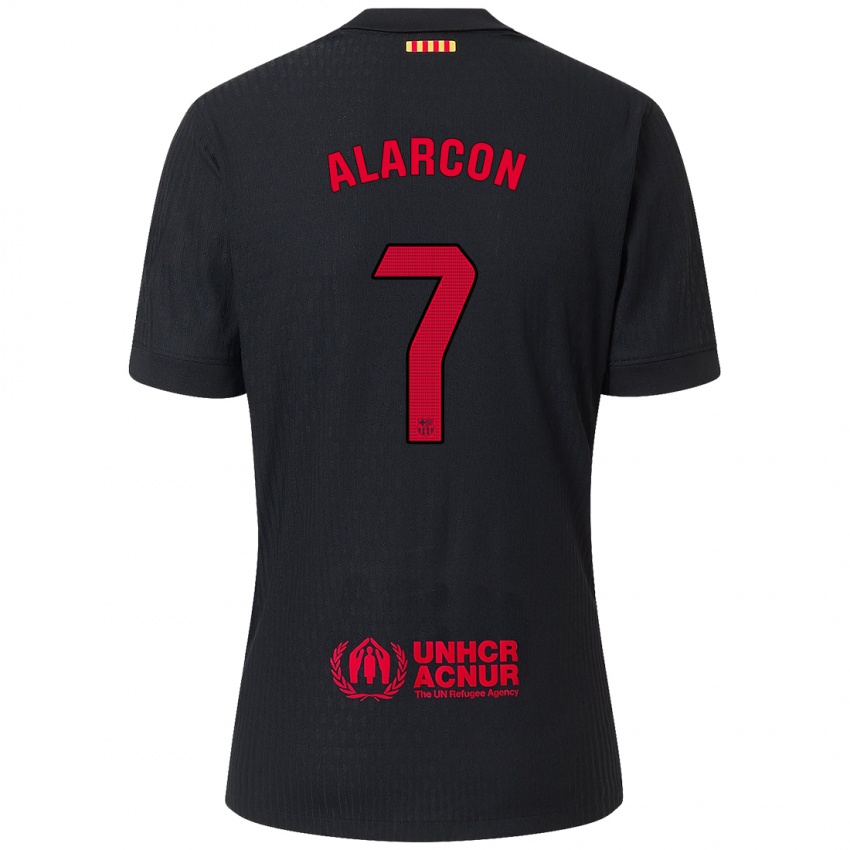 Kinder Angel Alarcon #7 Schwarz Rot Auswärtstrikot Trikot 2024/25 T-Shirt