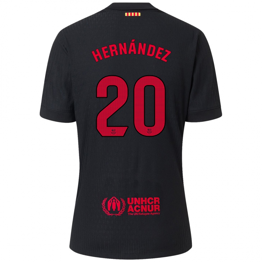 Kinder Unai Hernández #20 Schwarz Rot Auswärtstrikot Trikot 2024/25 T-Shirt