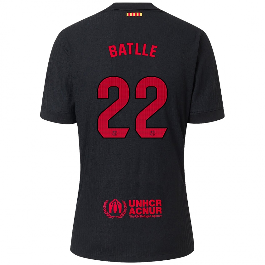 Kinder Ona Batlle #22 Schwarz Rot Auswärtstrikot Trikot 2024/25 T-Shirt