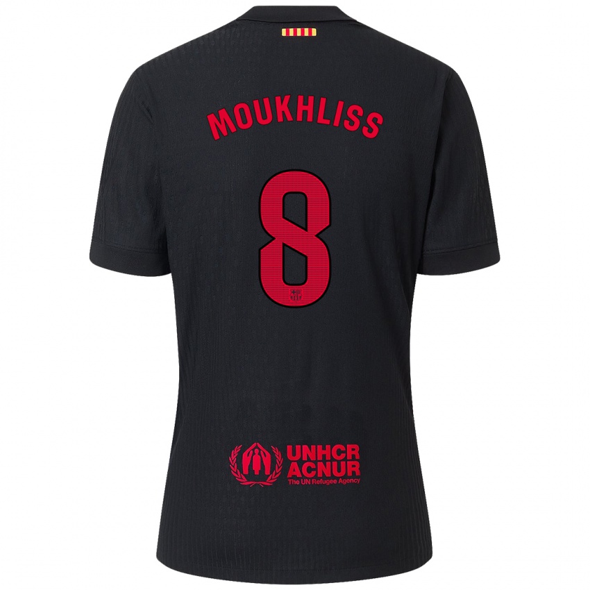 Kinder Moha Moukhliss #8 Schwarz Rot Auswärtstrikot Trikot 2024/25 T-Shirt