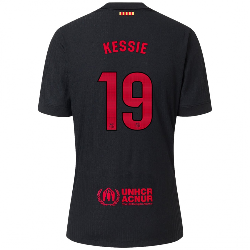 Kinder Franck Kessie #19 Schwarz Rot Auswärtstrikot Trikot 2024/25 T-Shirt