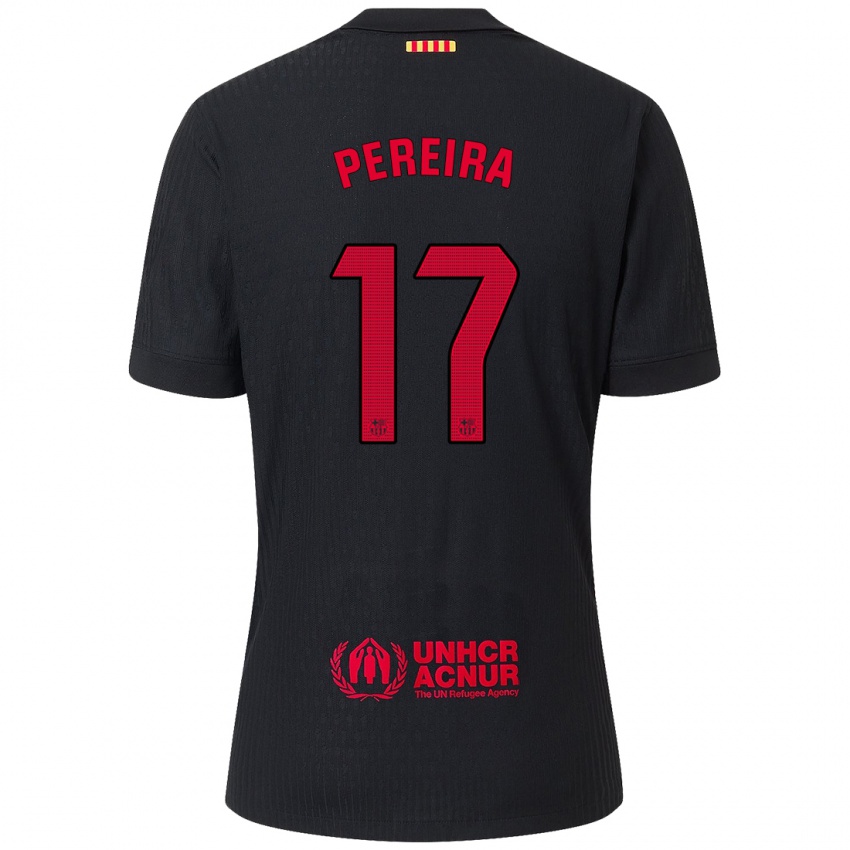 Kinder Andrea Pereira #17 Schwarz Rot Auswärtstrikot Trikot 2024/25 T-Shirt