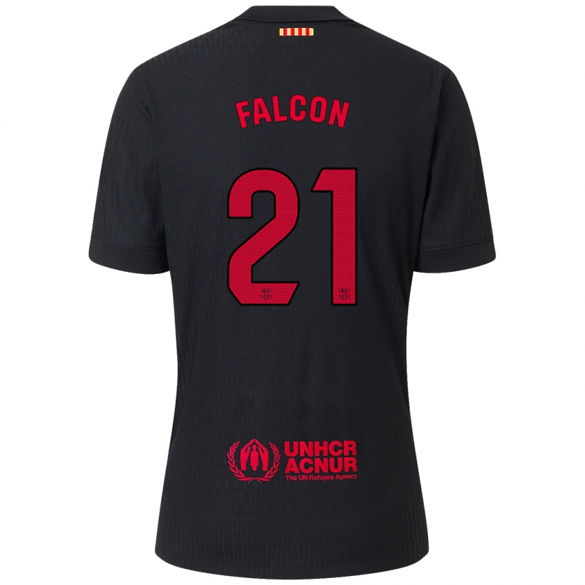 Kinder Andrea Falcon #21 Schwarz Rot Auswärtstrikot Trikot 2024/25 T-Shirt