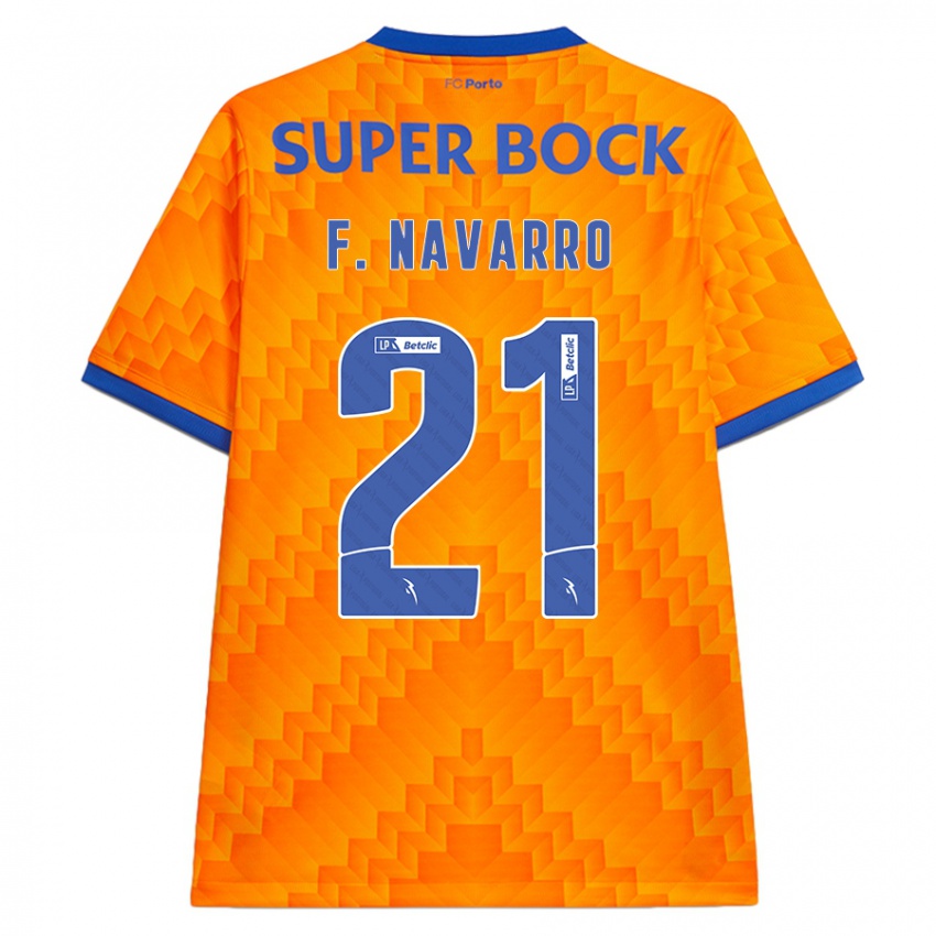 Kinder Fran Navarro #21 Orange Auswärtstrikot Trikot 2024/25 T-Shirt