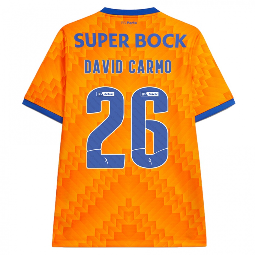 Kinder David Carmo #26 Orange Auswärtstrikot Trikot 2024/25 T-Shirt