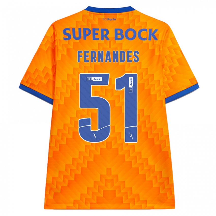 Kinder Diogo Fernandes #51 Orange Auswärtstrikot Trikot 2024/25 T-Shirt