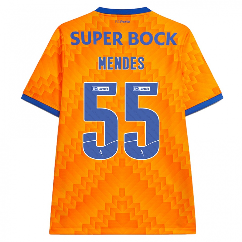 Kinder Joao Mendes #55 Orange Auswärtstrikot Trikot 2024/25 T-Shirt