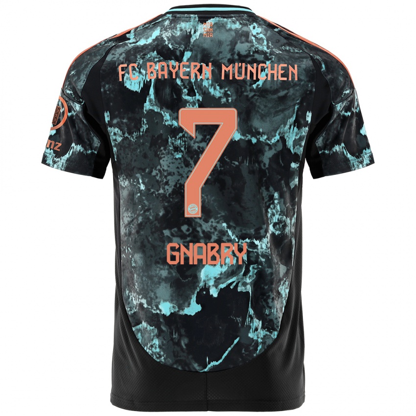 Kinder Serge Gnabry #7 Schwarz Auswärtstrikot Trikot 2024/25 T-Shirt