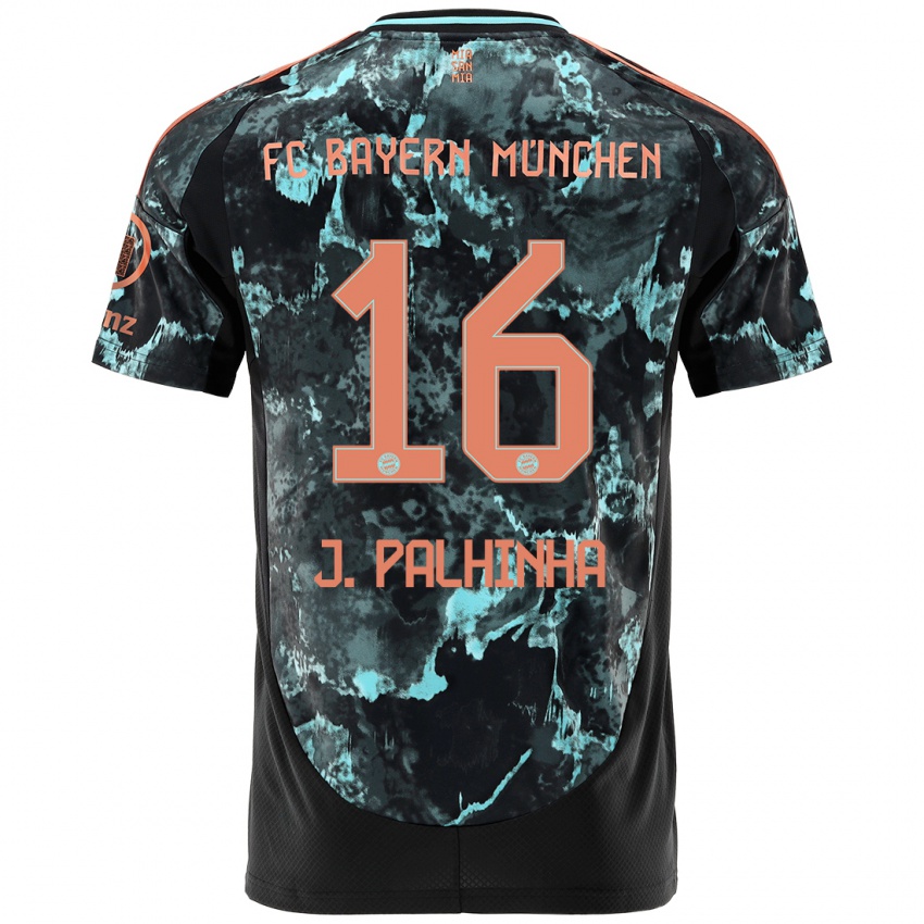 Kinder João Palhinha #16 Schwarz Auswärtstrikot Trikot 2024/25 T-Shirt