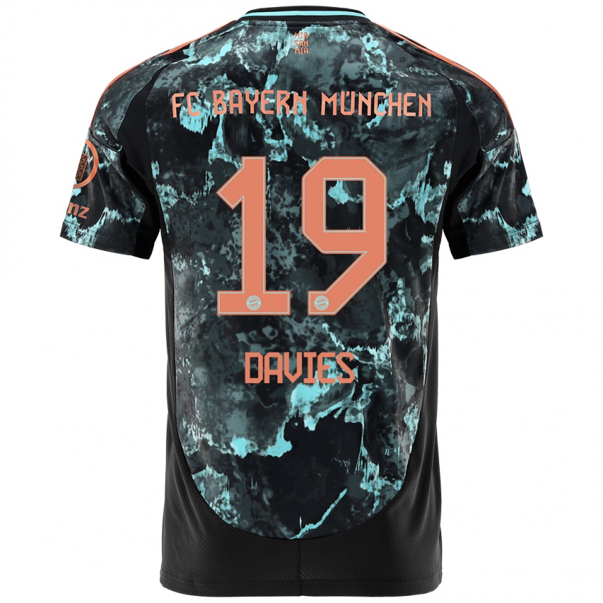 Kinder Alphonso Davies #19 Schwarz Auswärtstrikot Trikot 2024/25 T-Shirt